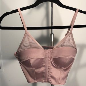 Mauve Pink Satin / Mesh Bustier